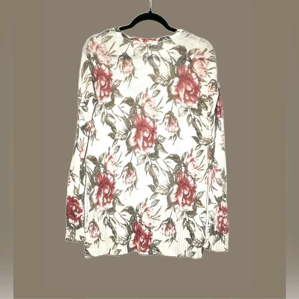 Abercrombie & Fitch Floral Boat Neck Long-Sleeved High-Low Sweater, S - Picture 5 of 15